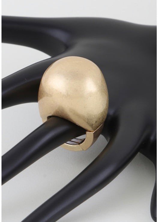 Textured Metal Dome Ring