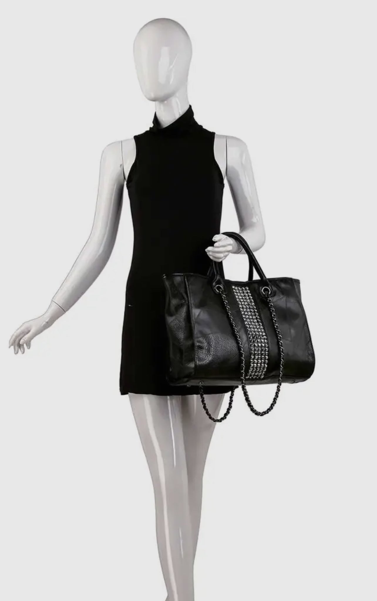 Stunning Rhinestone Accented Tote Handbag
Make a shining