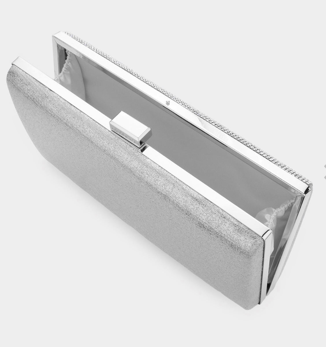 Silver Bling Rectangle Clutch / Crossbody Bag