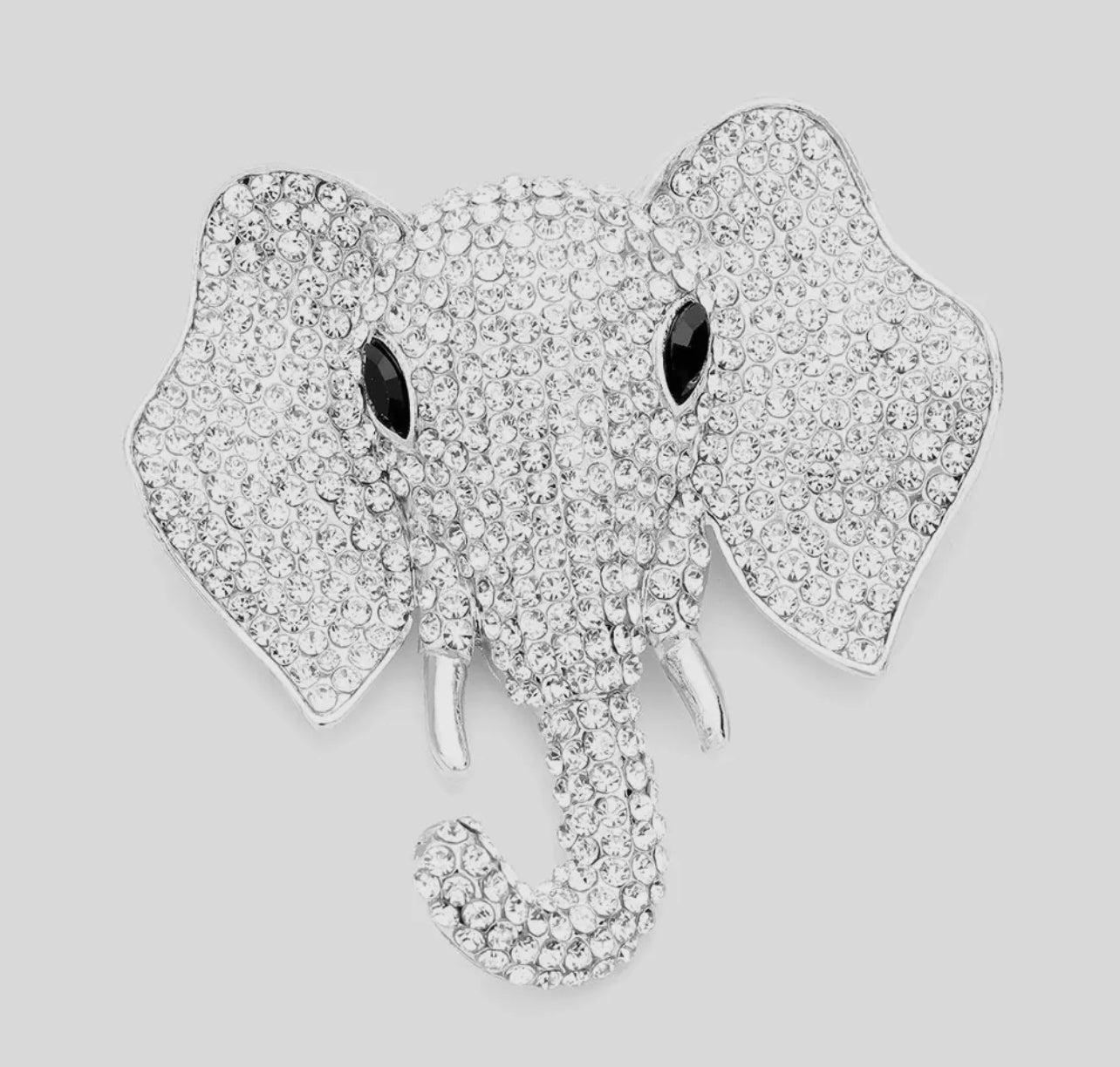 Red Elephant Rhinestone Brooch