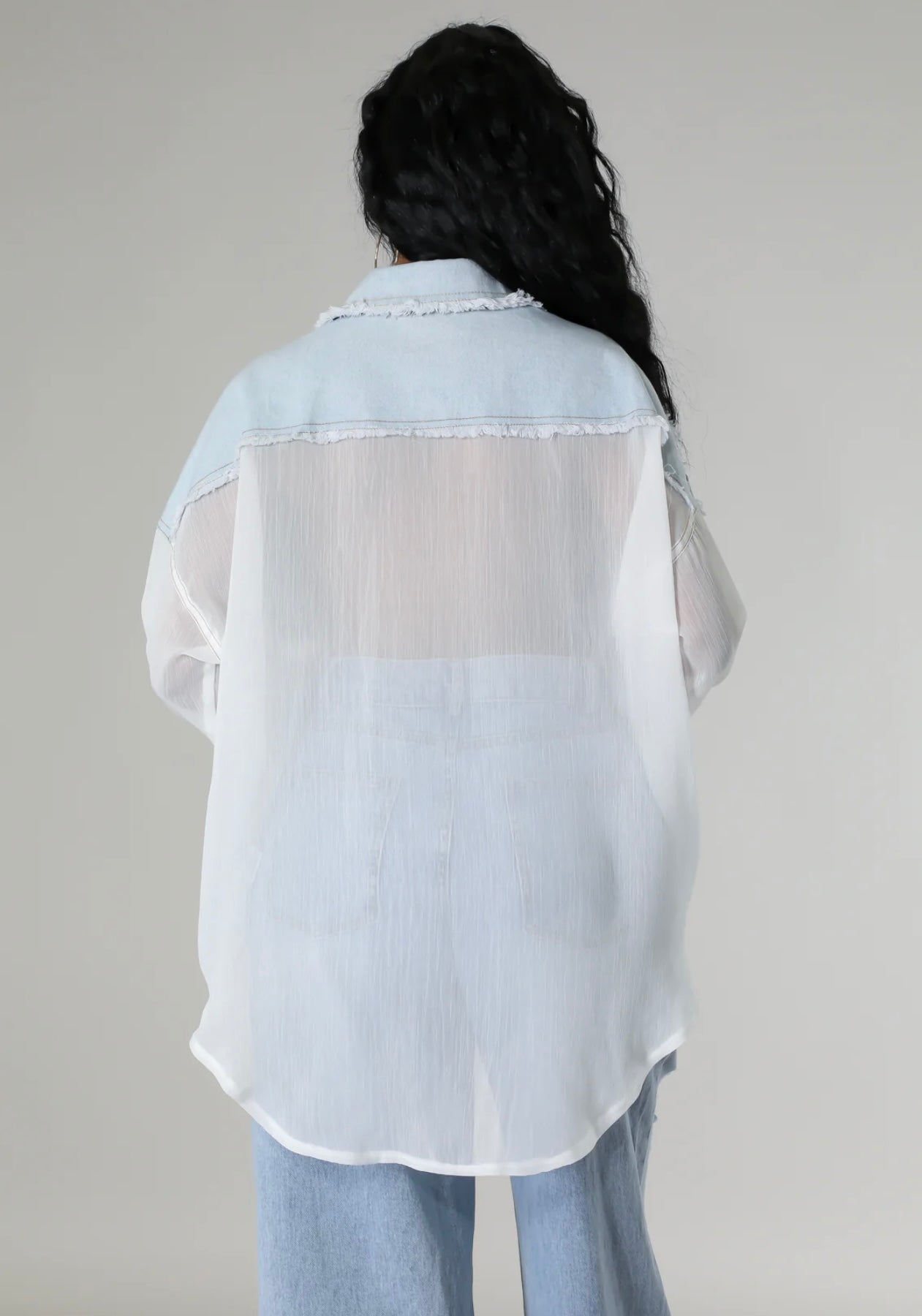 Touch of Elegance Sheer/Denim Top