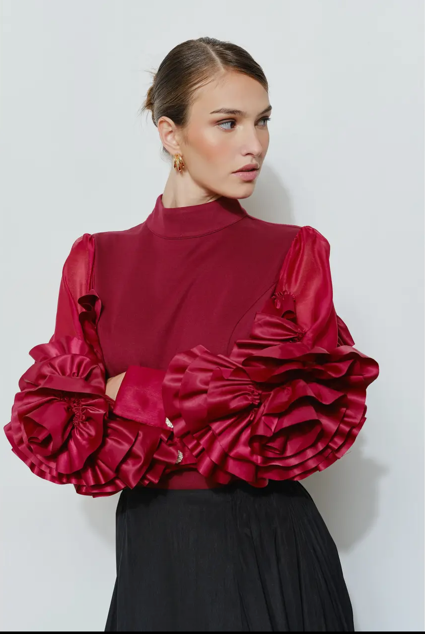 Rosezetta Ruffle Sleeve Fancy Top