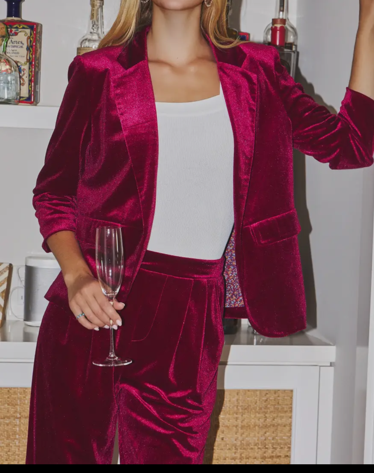 Burgundy Velour Pant Set