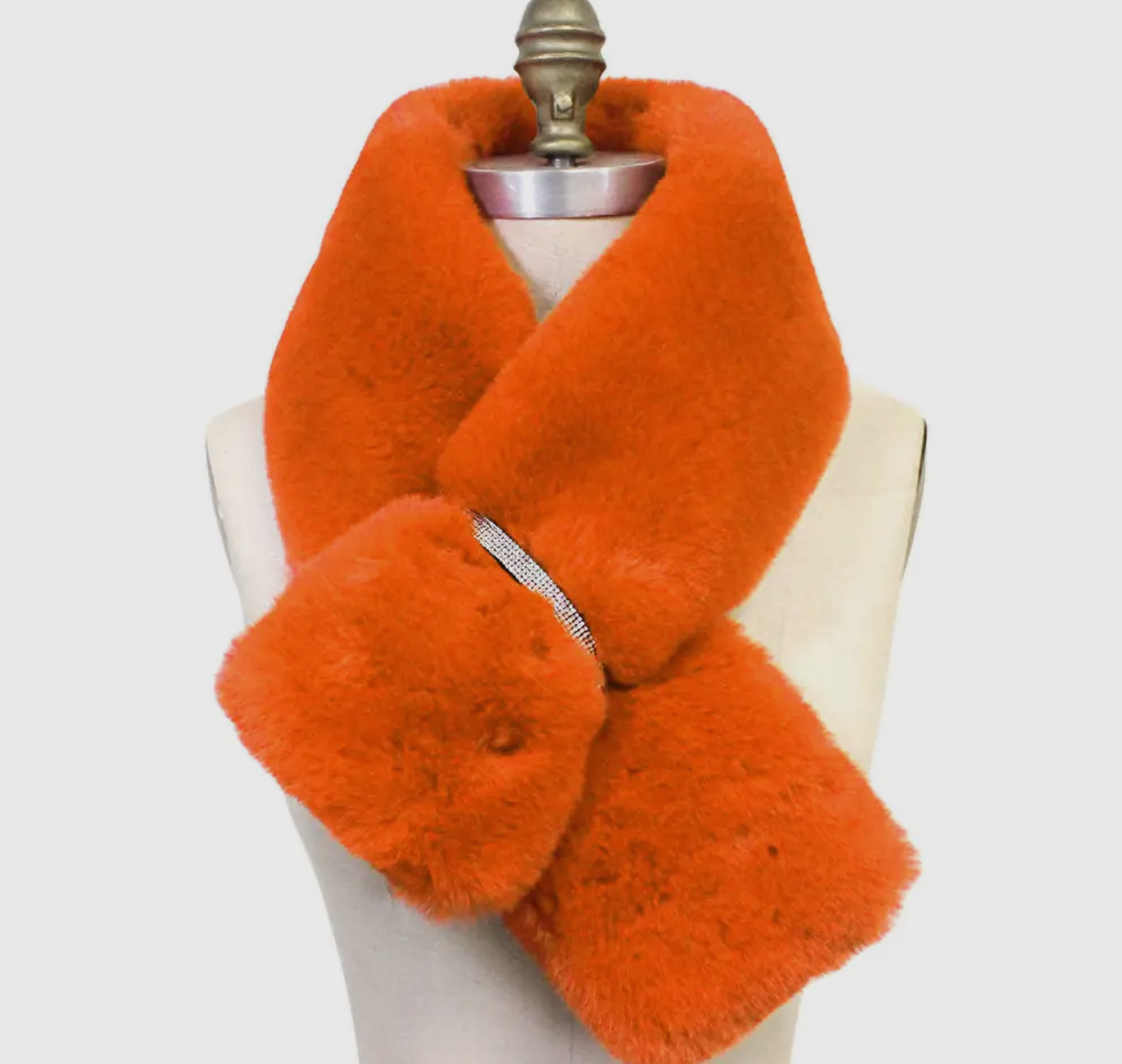 Faux Fur Bling Pull Through Scarf