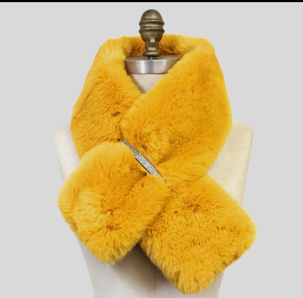 Faux Fur Bling Pull Through Scarf