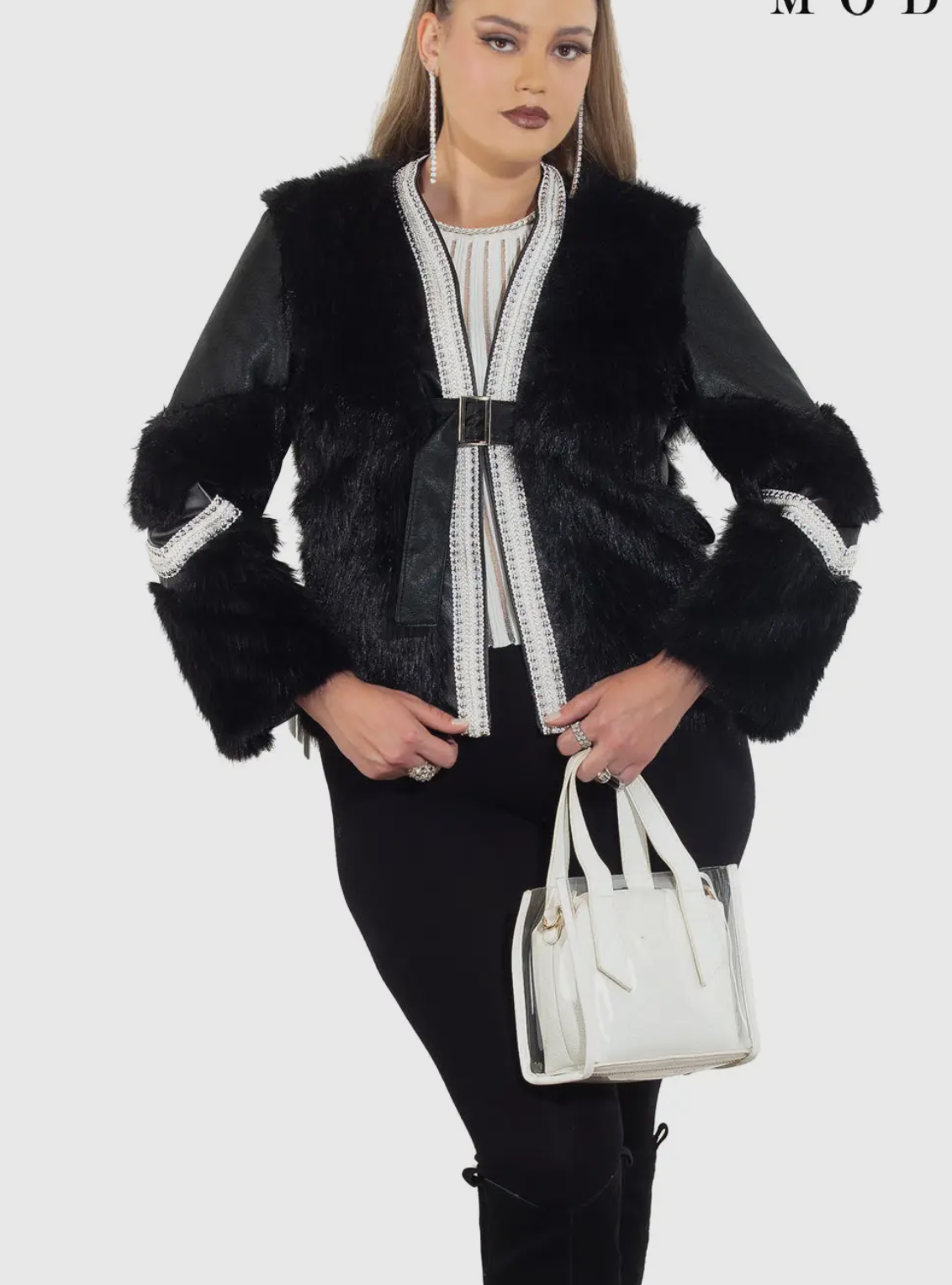 Luxe Moda Faux Fur Jacket