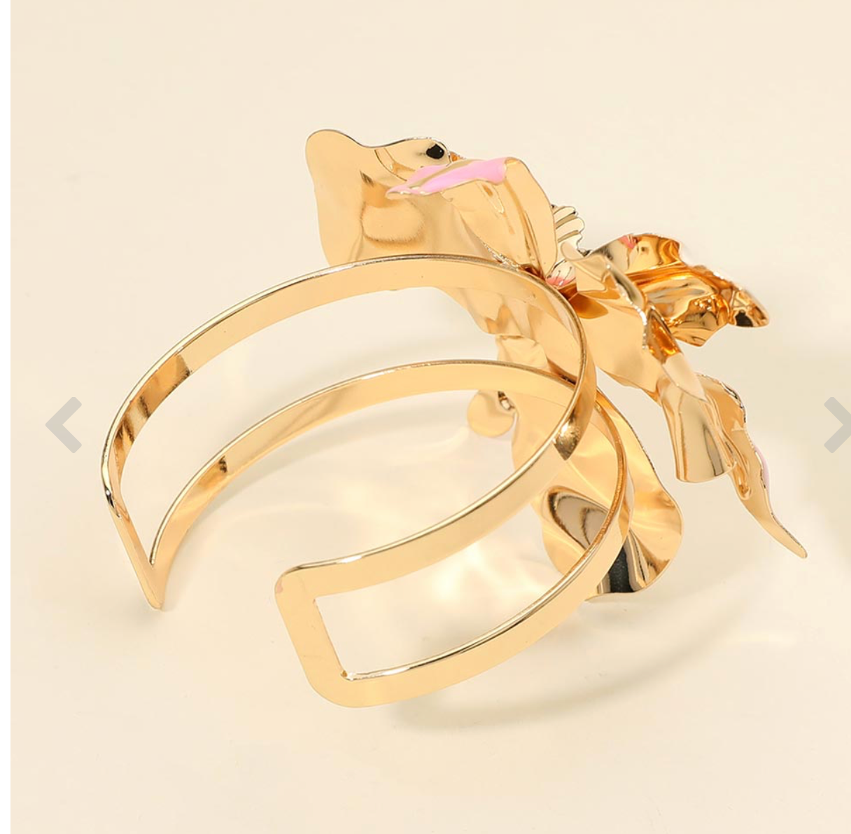 Bold Floral Accent Cuff Bracelet