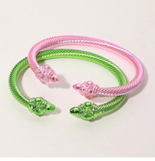 Pink and Green Double Bracelet