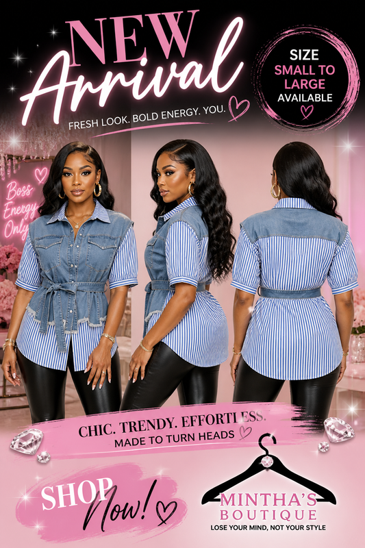 Denim & Stripes Statement Top