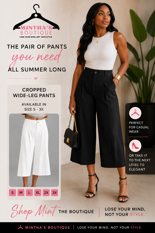 Cropped Wide Leg Pants