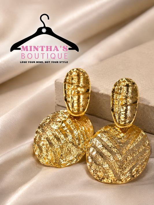 Gold Textured ClipOn Earring