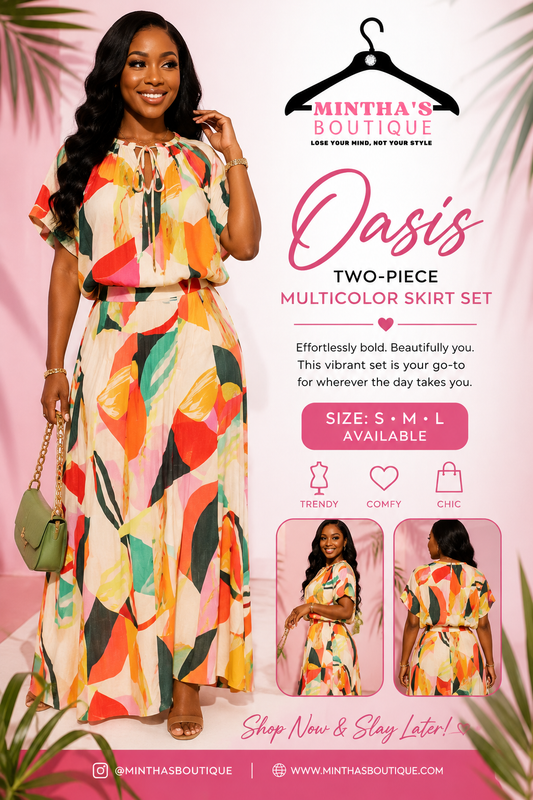 Oasis 2Pc Multi Color Skirt Set