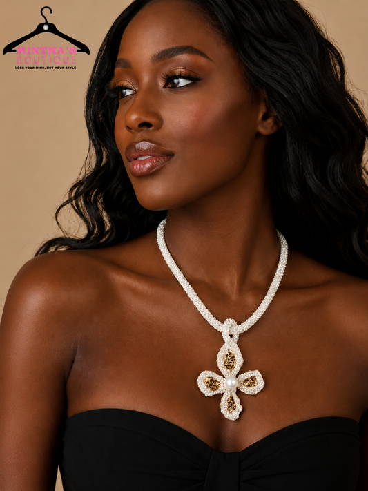 Pearl Flower Design Necklace