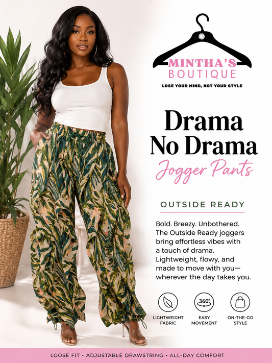No Drama Ruffle Drawstring _Multi Print