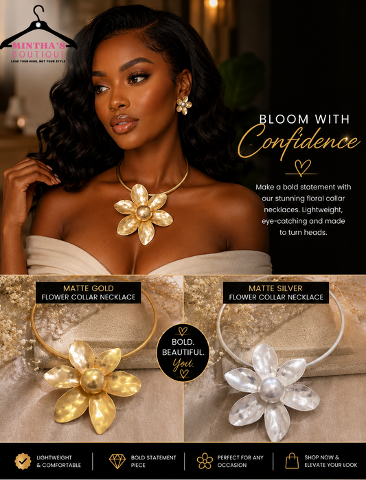 Matte Flower Collar Necklace