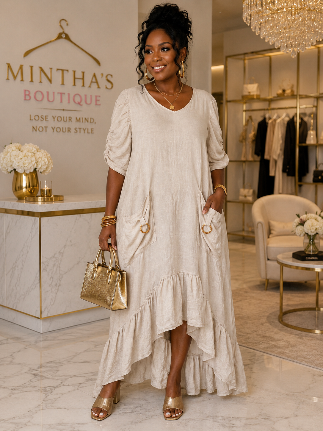 Citrus Breeze Linen Dress
