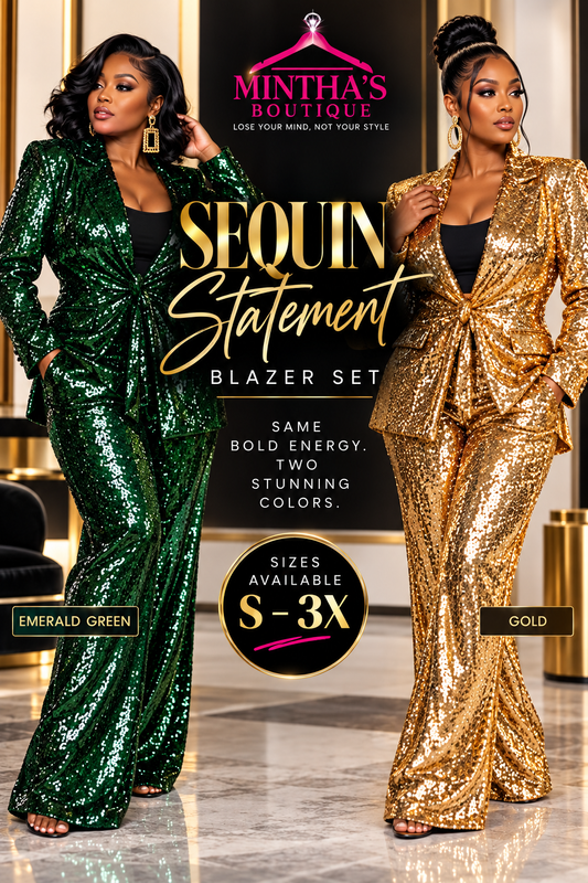 Sequin Statement Blazer Set