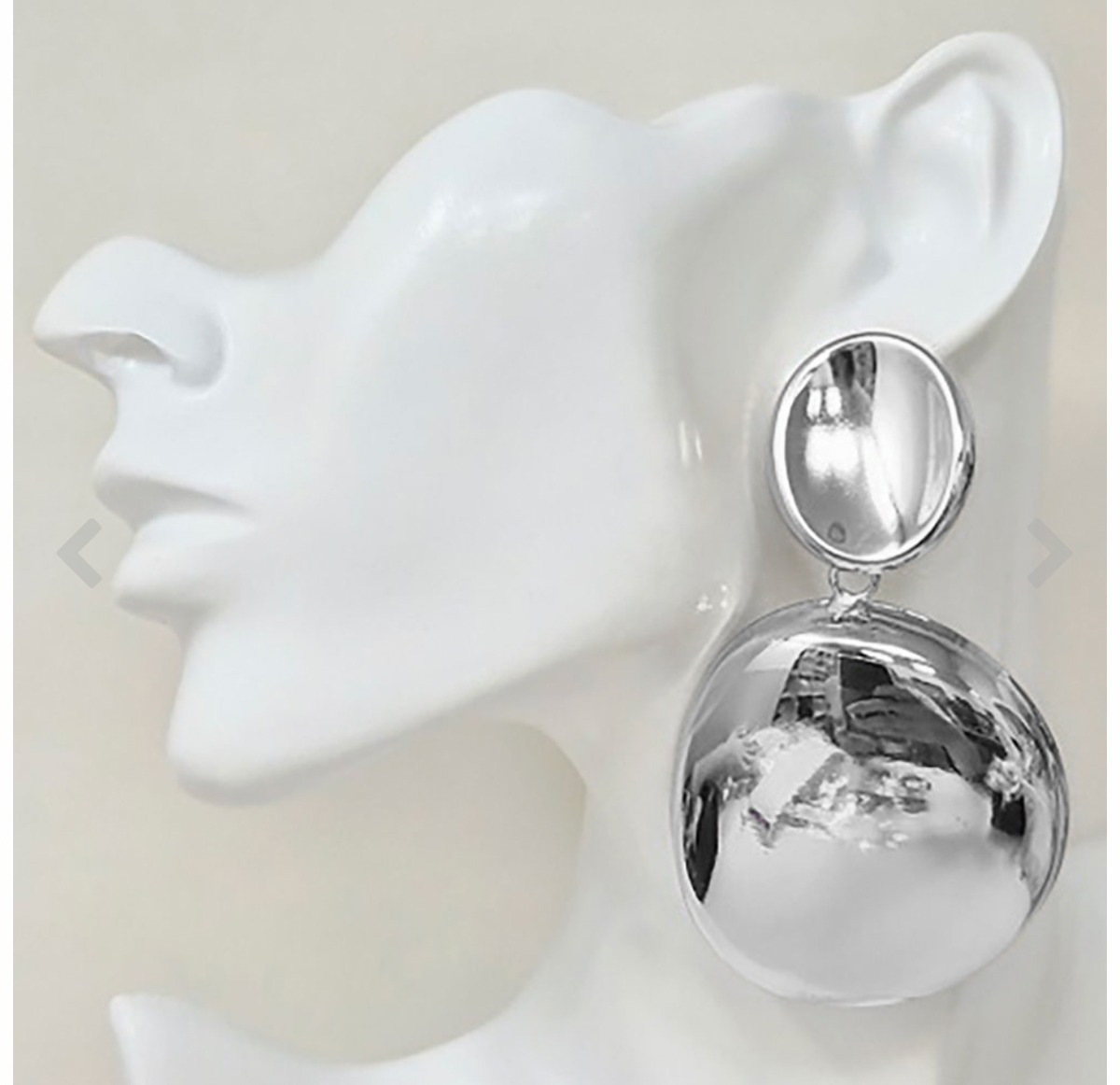 Oversized Shaped Metal Disc Drop Statement Earrings