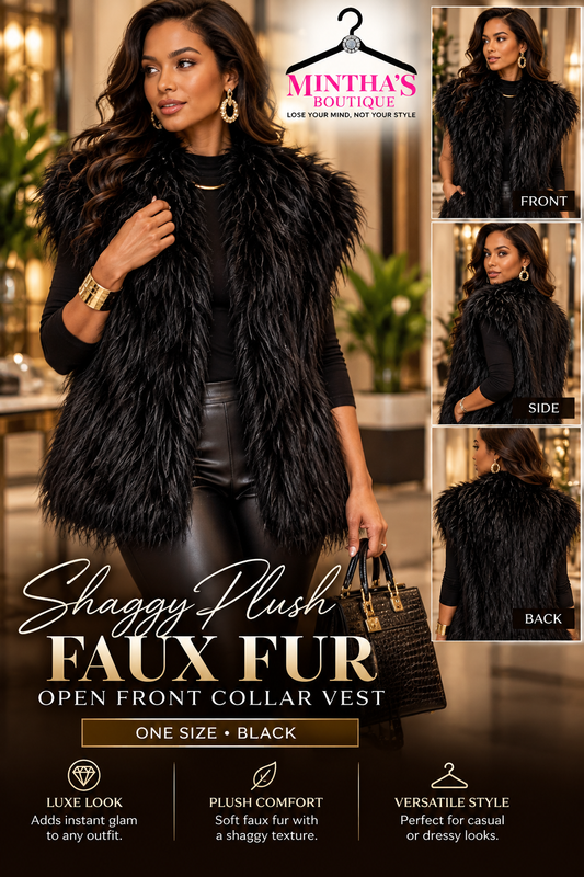 Black Plush Luxe Vest