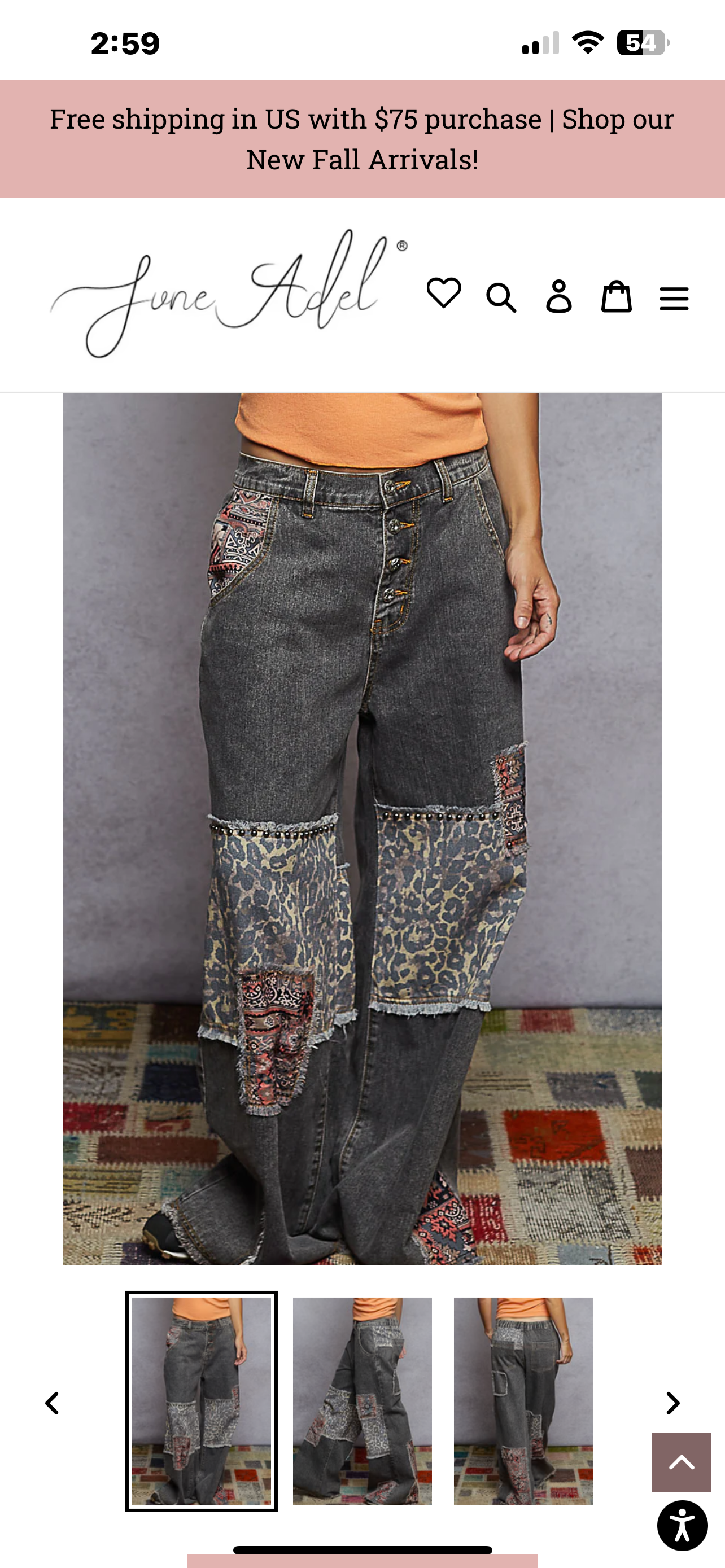 Denim Pants
Contrasting Mixed Print Patchwork