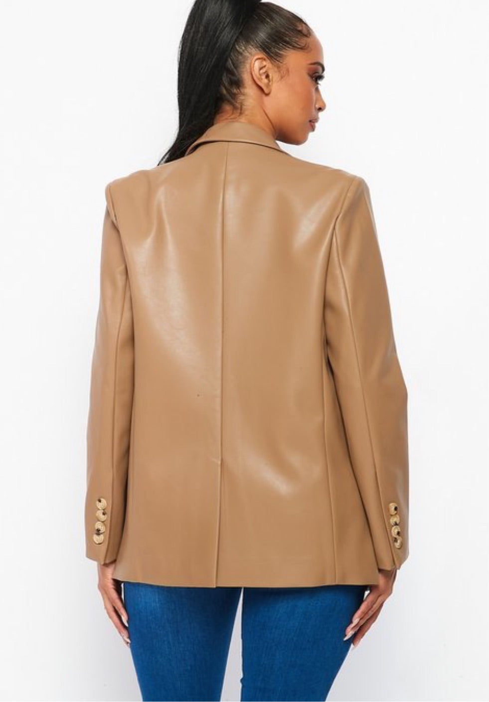 Rheanna Vegan Leather Blazer