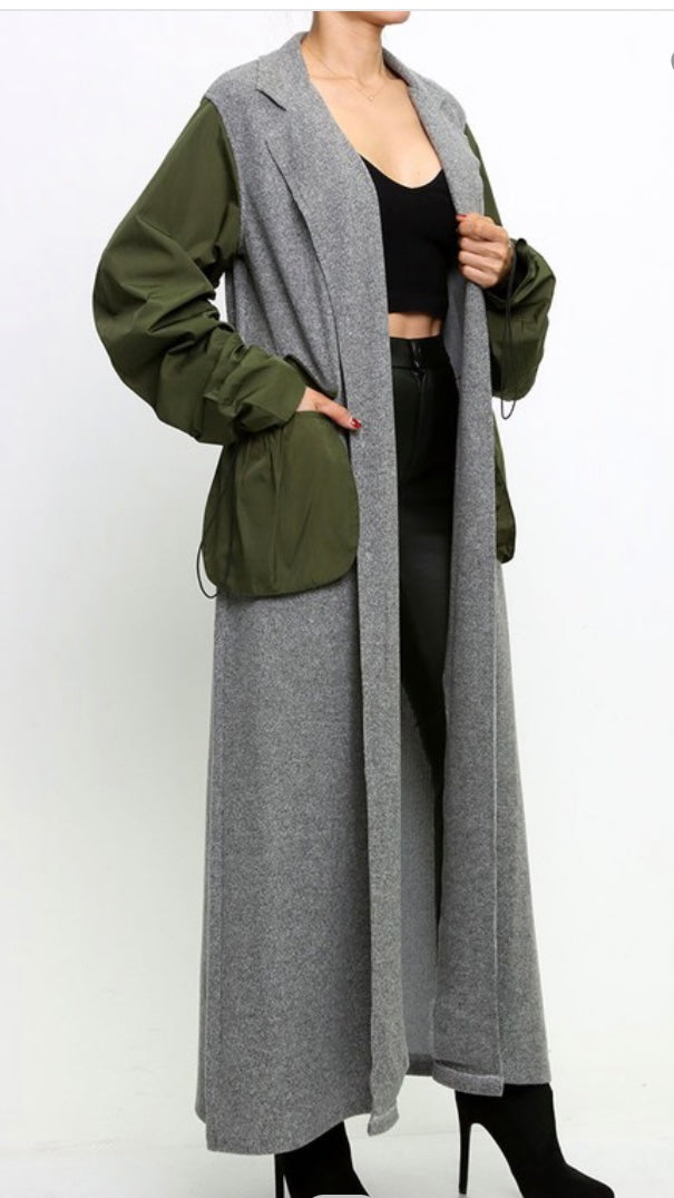 Lexi Grey & Olive Cardigan Jacket