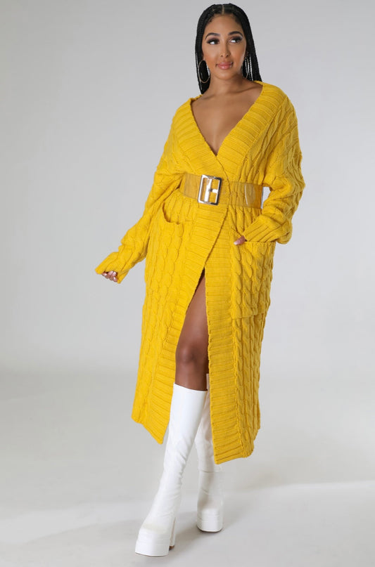 Yellow Marybelle Cardigan Oversized fit (You can size down )