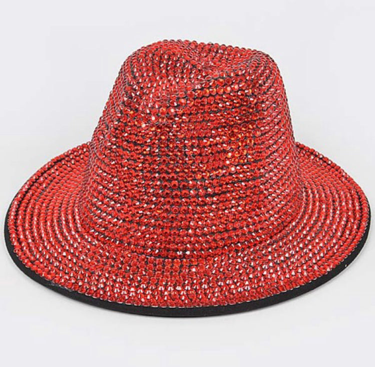 Luxury Bling Fedora w/Red Bottom