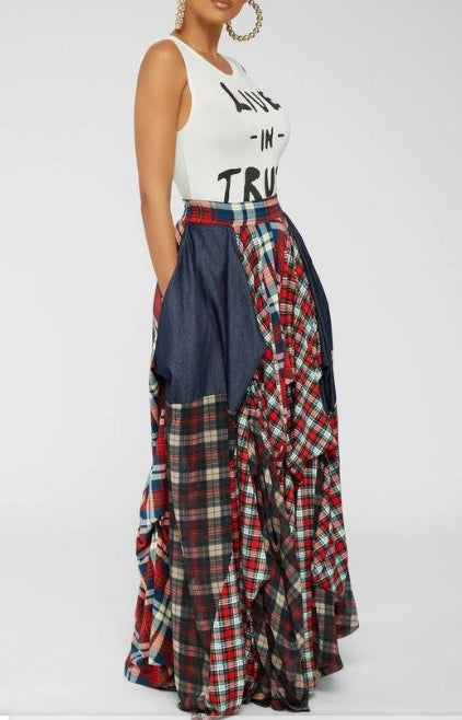 Bougie Plaid Maxi SKIRT