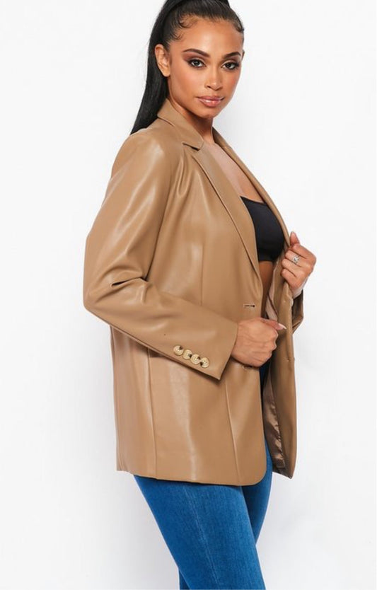 Rheanna Vegan Leather Blazer