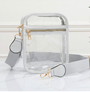 Silver-Clear Crossbody Bag
