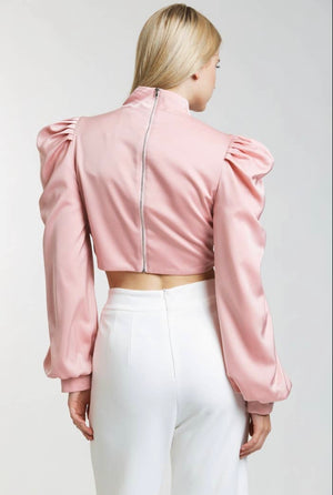 Luxe Satin Draped Blouse