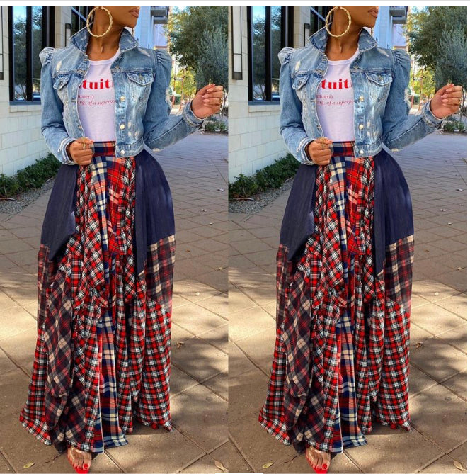 Bougie Plaid Maxi SKIRT