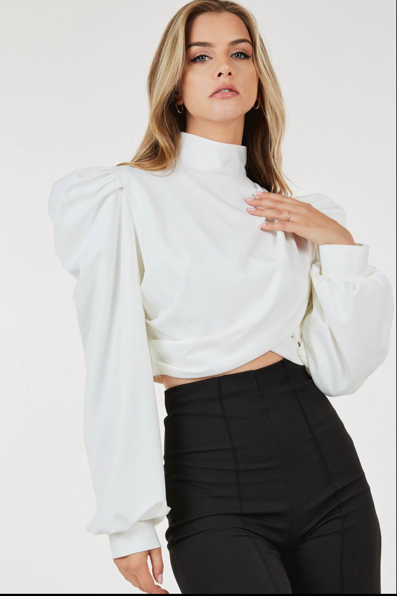 Luxe Satin Draped Blouse