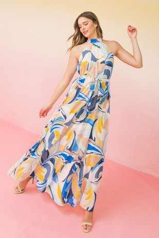 Season Halter Maxi Dress