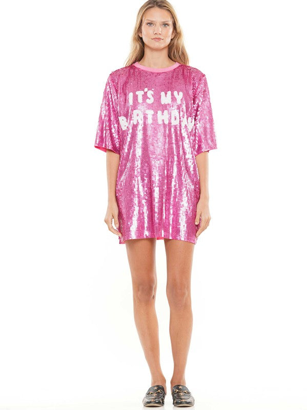 It’s My Birthday T-shirt/Dress_Pink