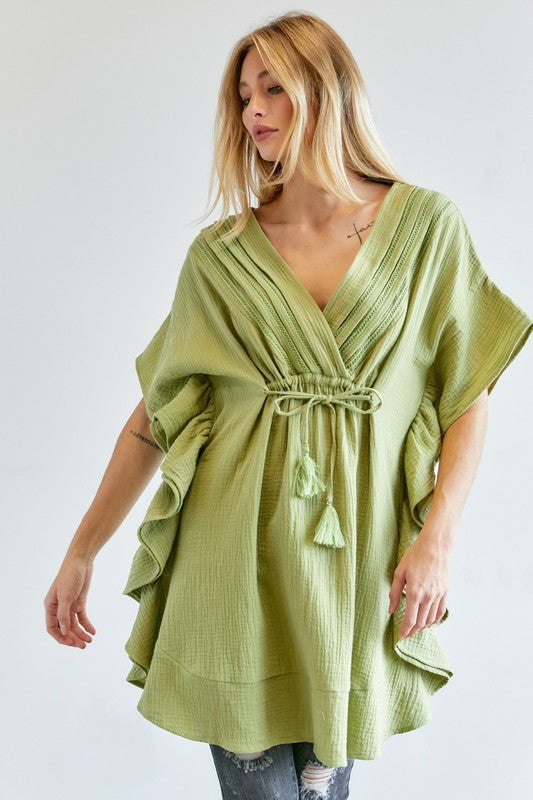 Ruffle My Feathers Top (Runs Big go down in size)