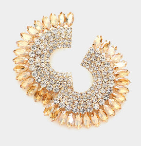 Topaz Marquise Stone Trim Pointed Earrings