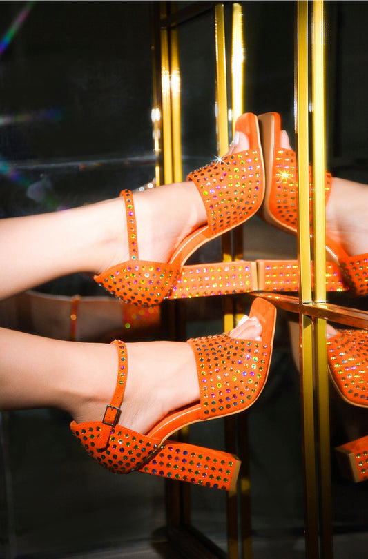 OBIOMA - ORANGE Open Toe Heel