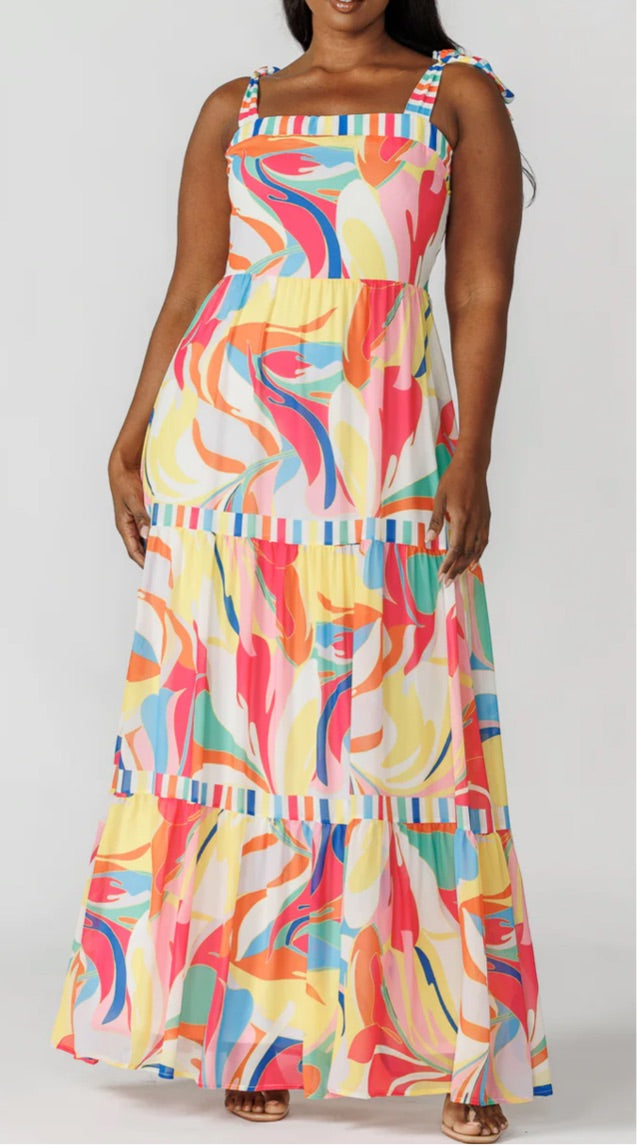 Swirl of Colors Maxi Dress