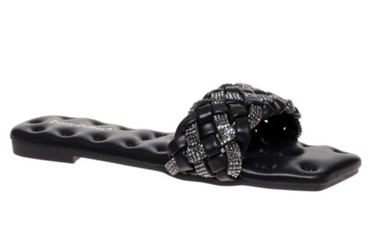 Dreamy Flat Bling Sandal_Black Combo