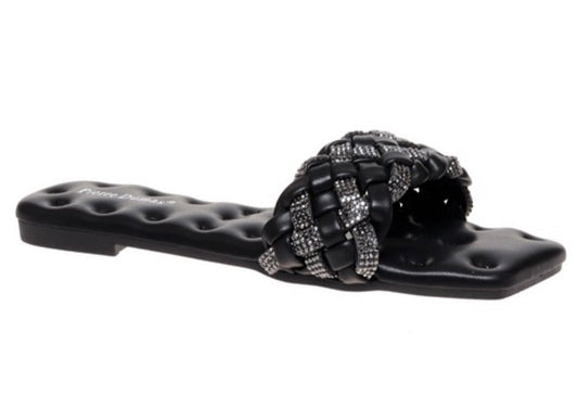 Dreamy Flat Bling Sandal_Black Combo