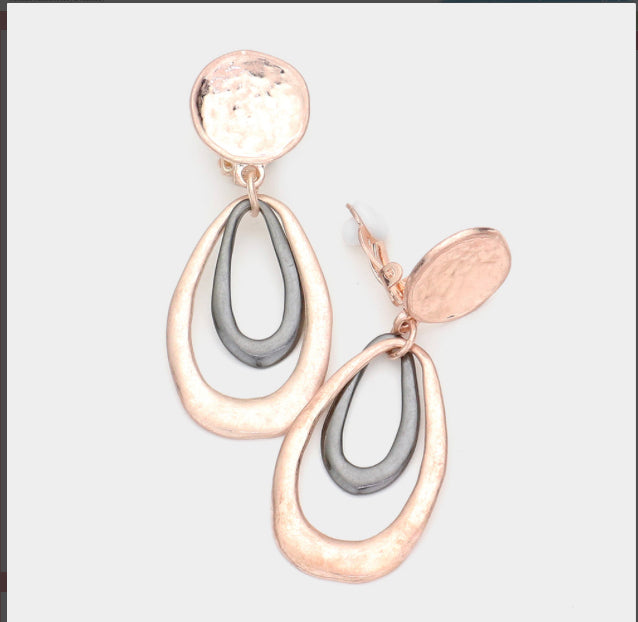 Bronze Two Tone Open Earrings