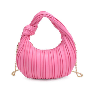Luxor Pleated Vegan Leather Bag (Pink)