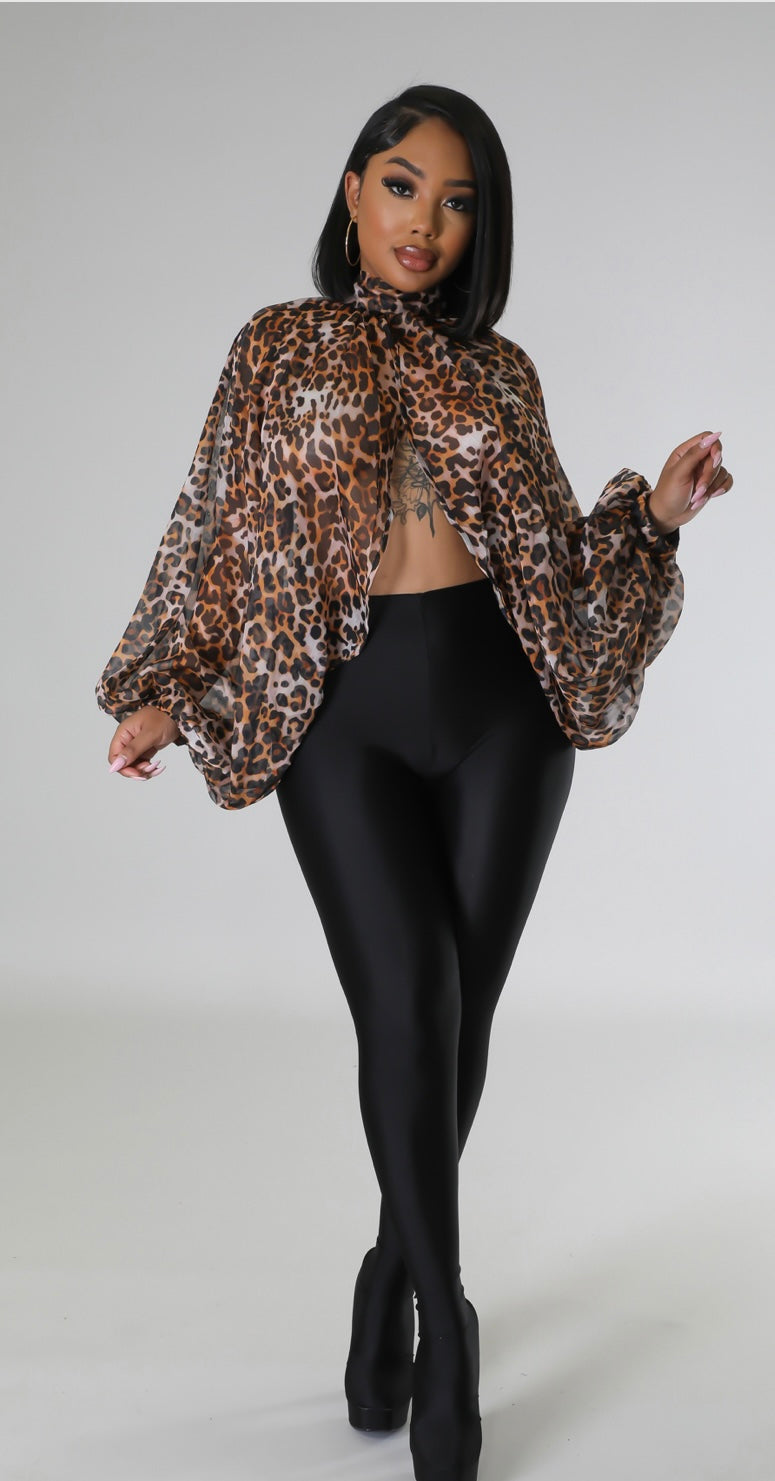 Twisting Heads Blouse (Cheetah)