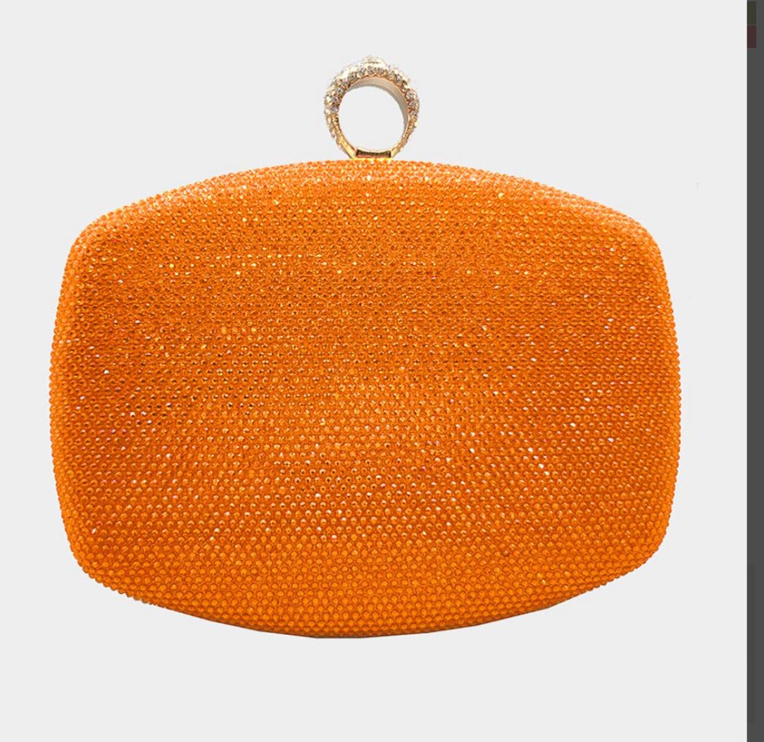 Orange Shimmery Clutch Bag