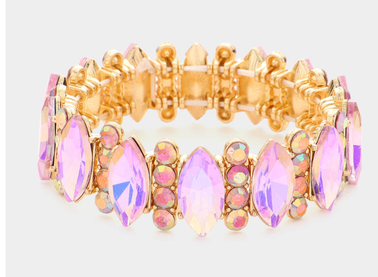Marquise Stone Accented Stretch Bracelet