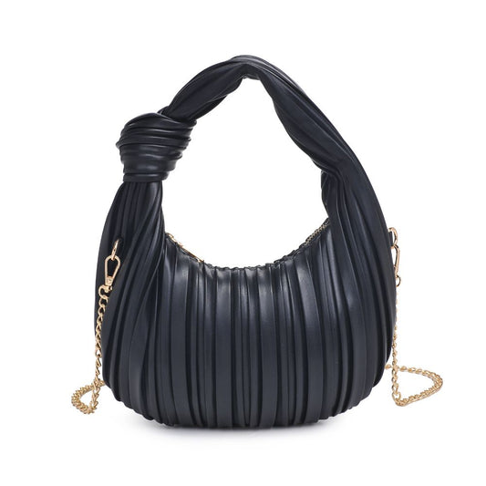 Luxor Pleated Vegan Leather Bag (Black)