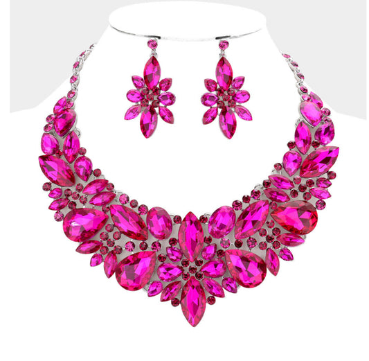 Fuchsia Multi Stone Necklace