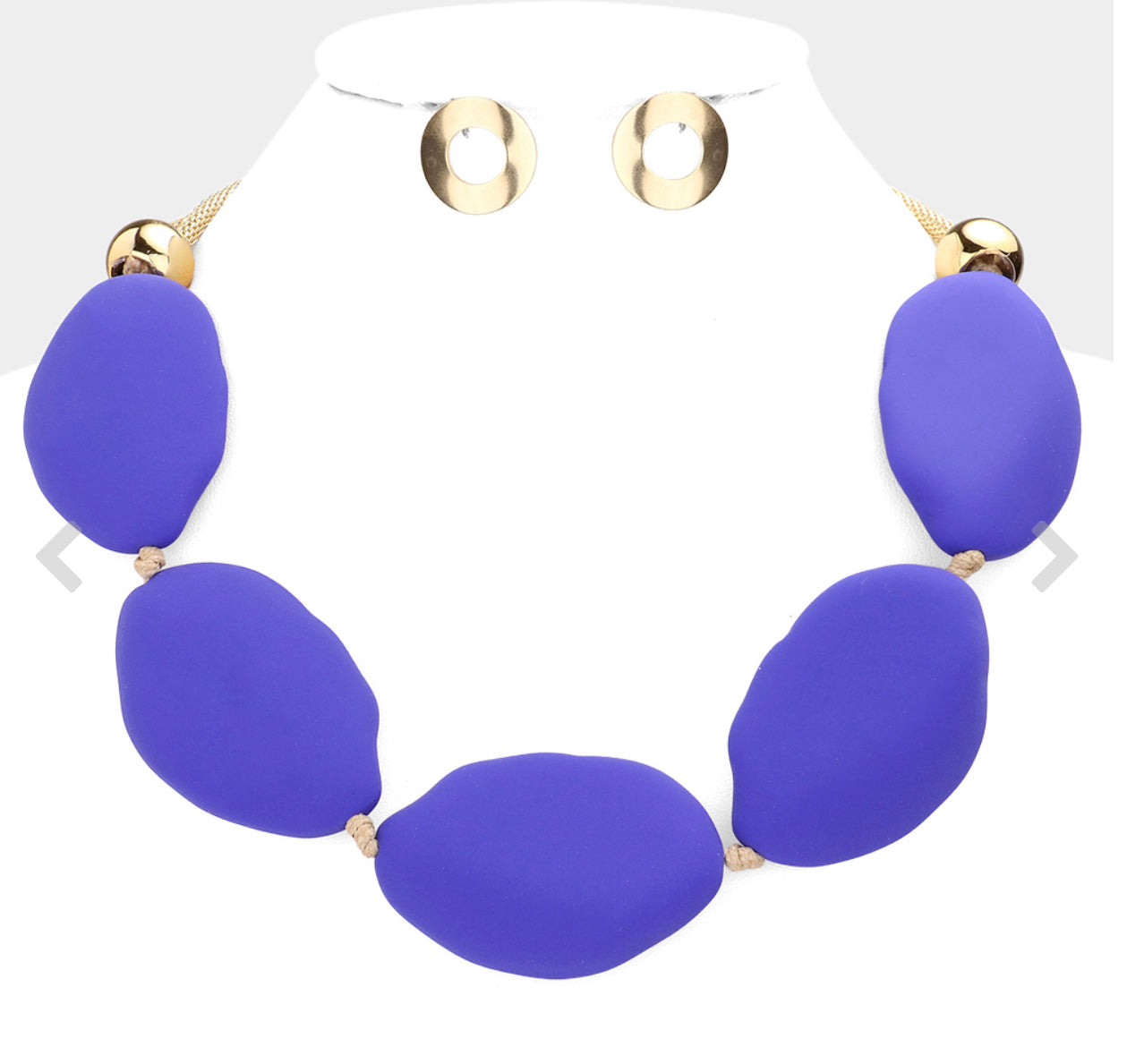 RB Colored Oval Collar Necklace